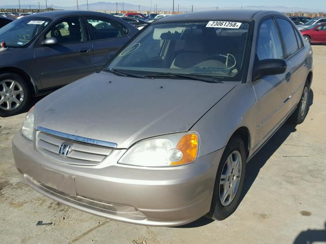 2HGES16591H534153 - 2001 HONDA CIVIC LX BROWN photo 2