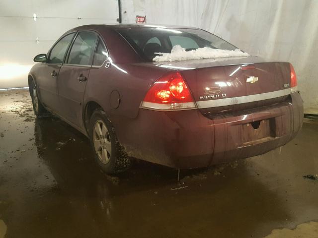 2G1WT58K779351890 - 2007 CHEVROLET IMPALA LT MAROON photo 3