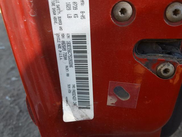 1B3ES56C75D283206 - 2005 DODGE NEON SXT RED photo 10