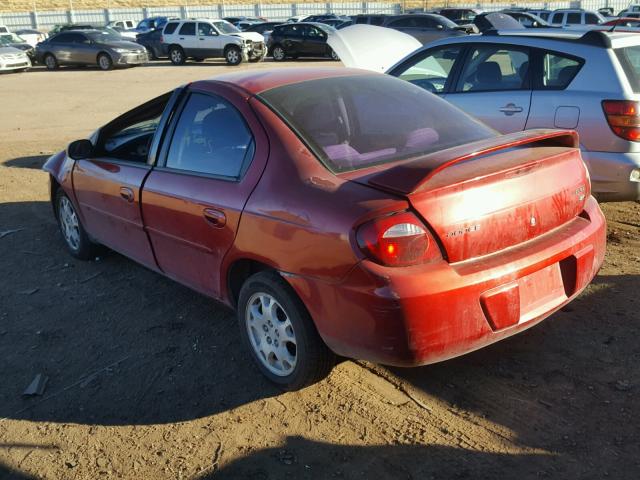 1B3ES56C75D283206 - 2005 DODGE NEON SXT RED photo 3