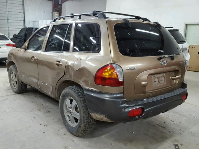 KM8SC13D34U659396 - 2004 HYUNDAI SANTA FE G GOLD photo 3