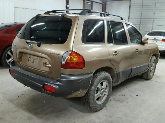 KM8SC13D34U659396 - 2004 HYUNDAI SANTA FE G GOLD photo 4