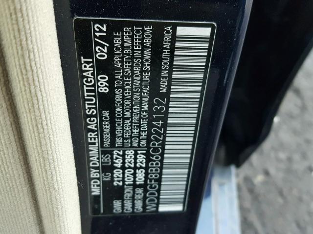 WDDGF8BB6CR224132 - 2012 MERCEDES-BENZ C 300 4MAT BLACK photo 10