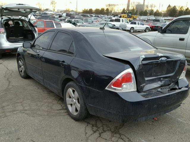 3FAHP07Z68R166950 - 2008 FORD FUSION SE BLACK photo 3