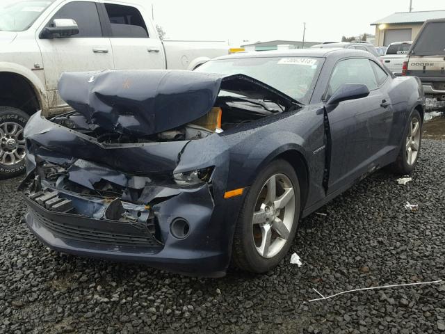 2G1FD1E3XF9225816 - 2015 CHEVROLET CAMARO LT BLUE photo 2