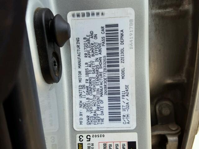 1NXBR30E77Z833269 - 2007 TOYOTA COROLLA CE SILVER photo 10