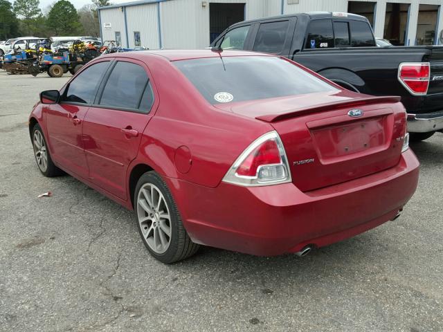 3FAHP07149R183581 - 2009 FORD FUSION SE RED photo 3