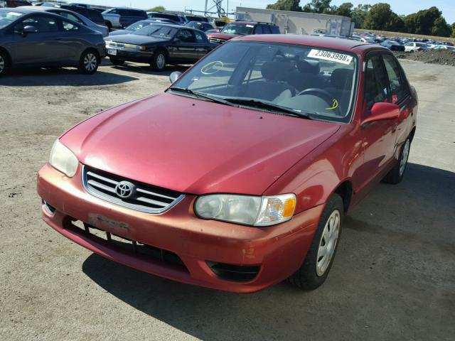 1NXBR12E02Z654517 - 2002 TOYOTA COROLLA CE RED photo 2