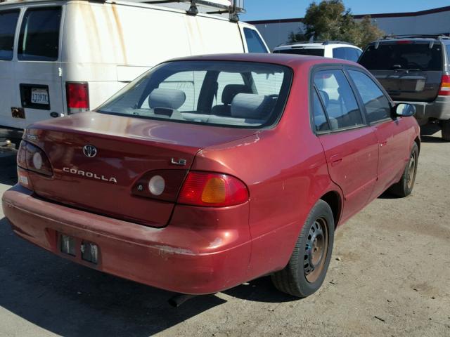 1NXBR12E02Z654517 - 2002 TOYOTA COROLLA CE RED photo 4