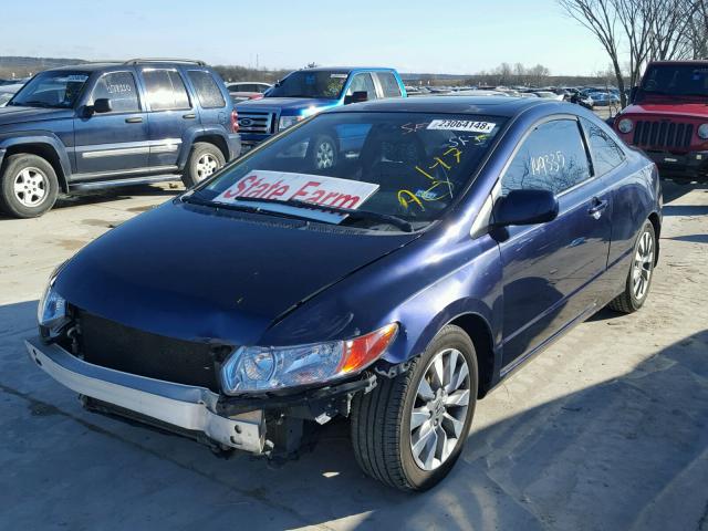 2HGFG12899H535174 - 2009 HONDA CIVIC EX BLUE photo 2