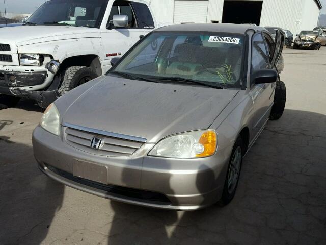 1HGES15511L053866 - 2001 HONDA CIVIC LX TAN photo 2