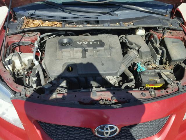 1NXBU40E69Z002210 - 2009 TOYOTA COROLLA BA RED photo 7