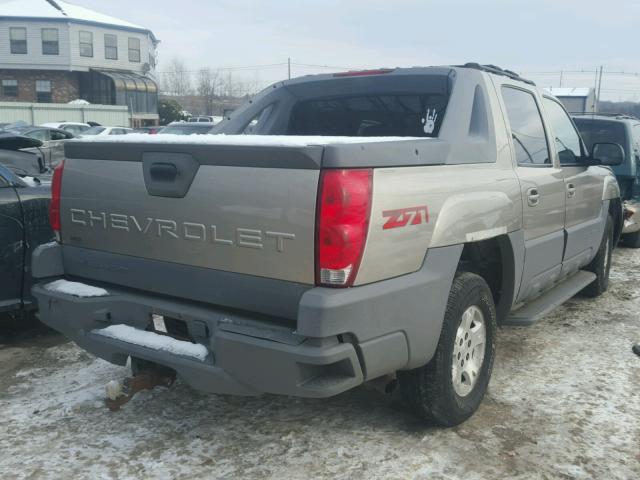 3GNEK13T12G174984 - 2002 CHEVROLET AVALANCHE GRAY photo 4