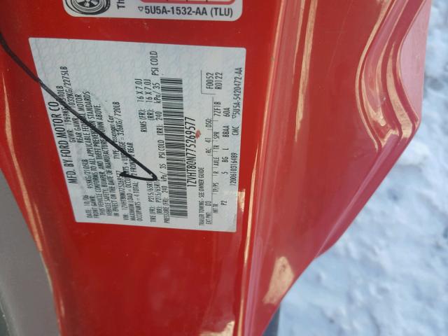 1ZVHT80N775269577 - 2007 FORD MUSTANG RED photo 10