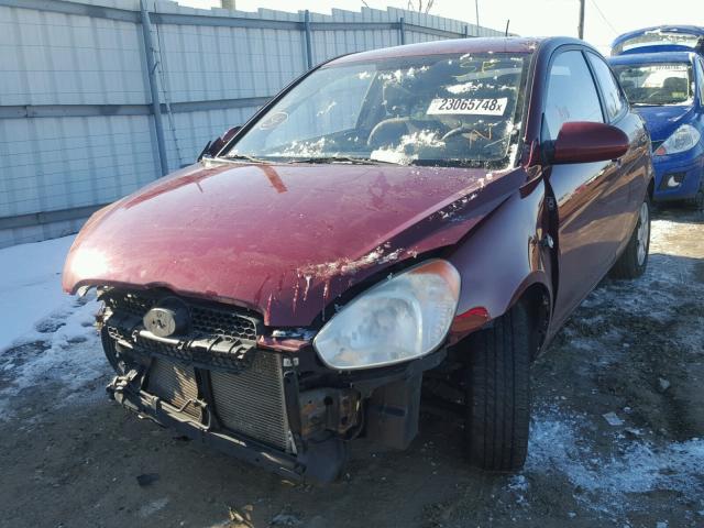 KMHCM36CX7U015012 - 2007 HYUNDAI ACCENT GS RED photo 2