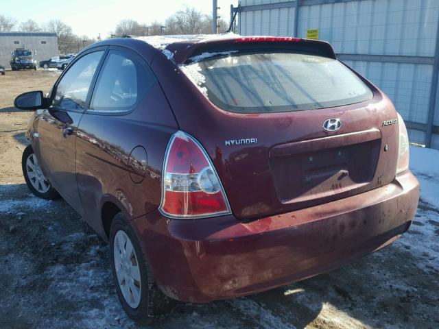 KMHCM36CX7U015012 - 2007 HYUNDAI ACCENT GS RED photo 3