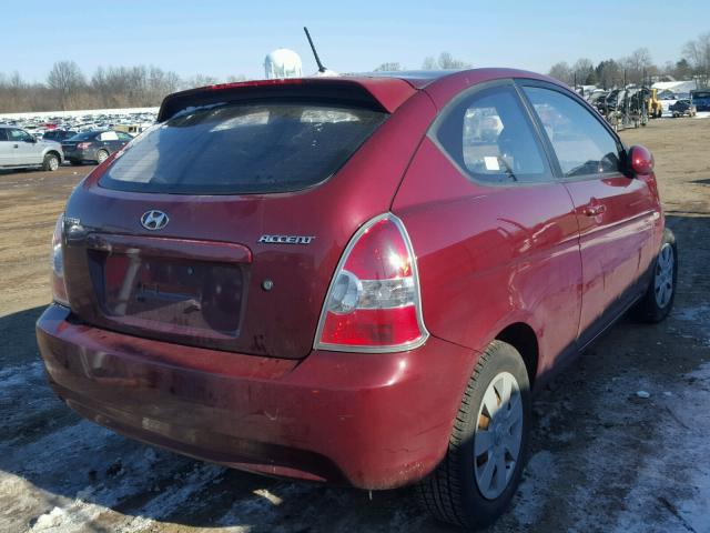 KMHCM36CX7U015012 - 2007 HYUNDAI ACCENT GS RED photo 4