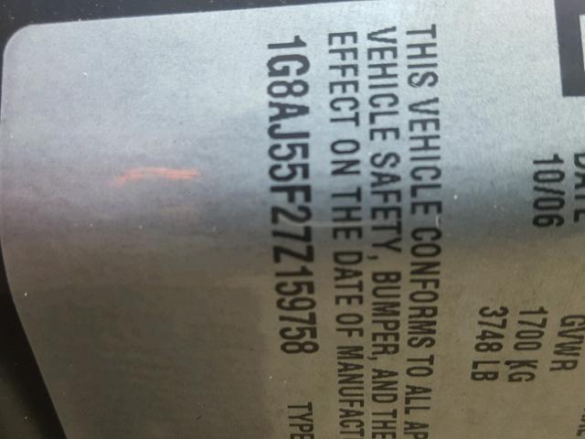 1G8AJ55F27Z159758 - 2007 SATURN ION LEVEL 勃艮第红 照片 10