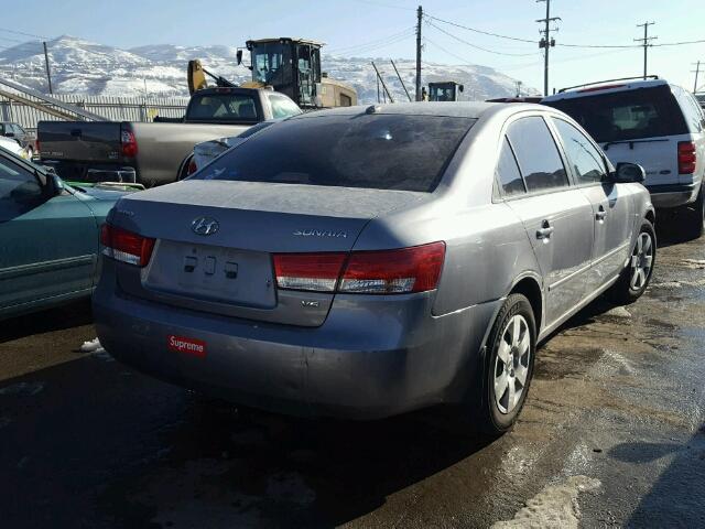 5NPET46C67H257165 - 2007 HYUNDAI SONATA GLS GRAY photo 4