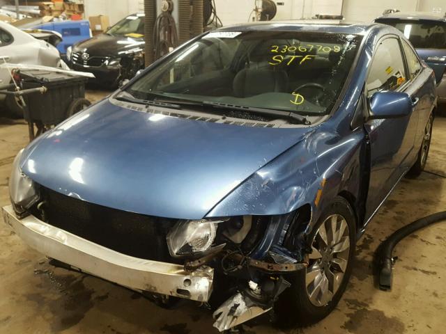 2HGFG12839H523358 - 2009 HONDA CIVIC EX BLUE photo 2