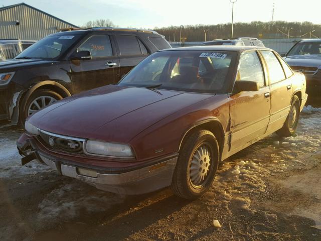 2G4WD5418M1852652 - 1991 BUICK REGAL LIMI RED photo 2