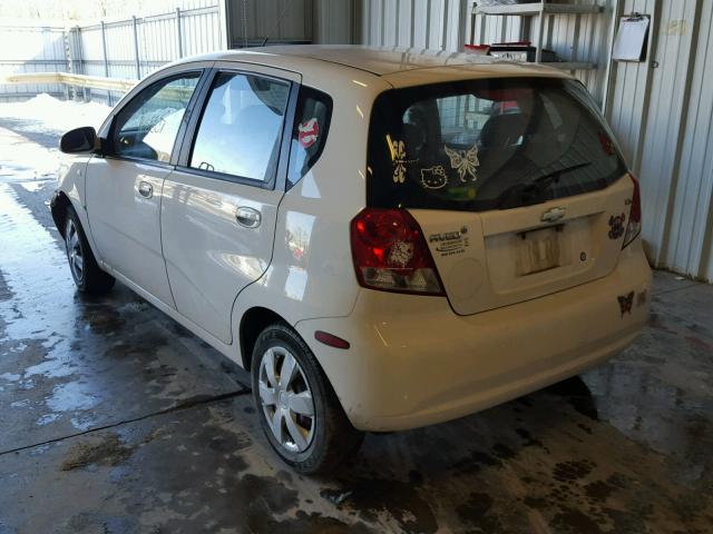 KL1TD66617B794805 - 2007 CHEVROLET AVEO BASE Beyaz fotoğraf 3