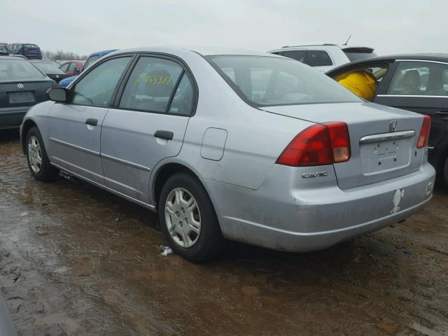 1HGES15531L039984 - 2001 HONDA CIVIC LX SILVER photo 3