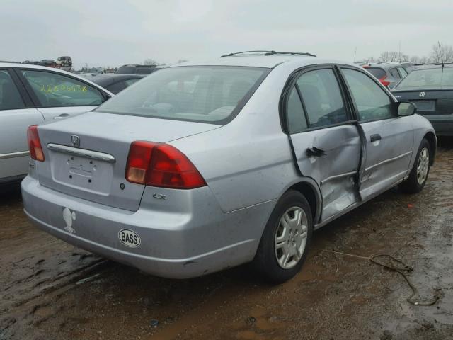 1HGES15531L039984 - 2001 HONDA CIVIC LX SILVER photo 4