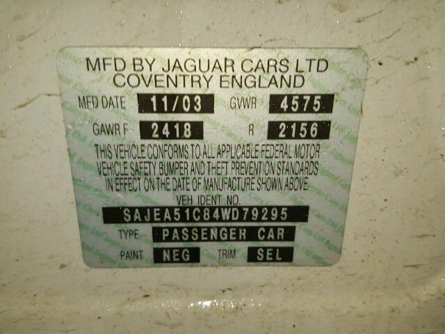 SAJEA51C84WD79295 - 2004 JAGUAR X-TYPE 3.0 WHITE photo 10