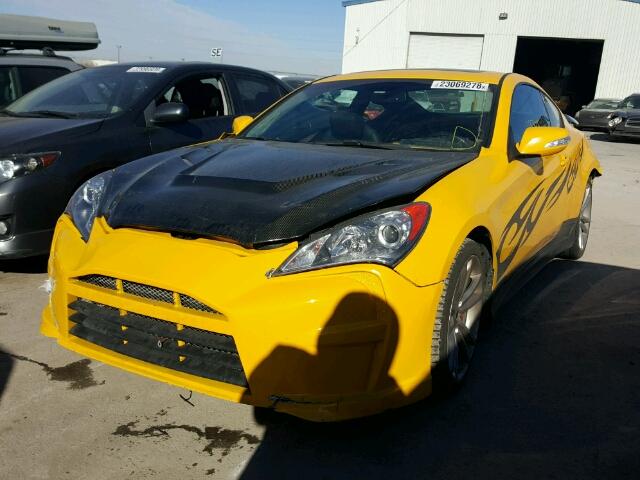 KMHHU6KH3CU066127 - 2012 HYUNDAI GENESIS CO YELLOW photo 2