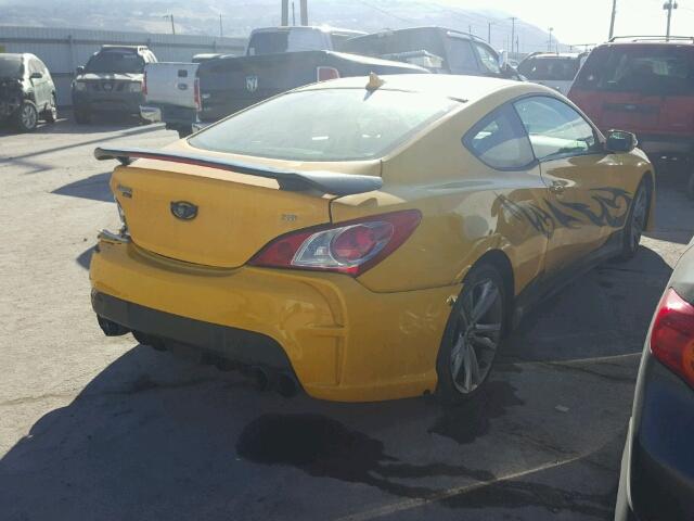 KMHHU6KH3CU066127 - 2012 HYUNDAI GENESIS CO YELLOW photo 4