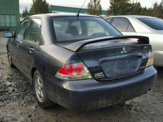 JA3AJ86EX4U024130 - 2004 MITSUBISHI LANCER OZ GRAY photo 3