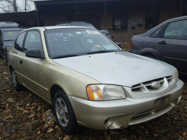 KMHCG35C82U169929 - 2002 HYUNDAI ACCENT GS GOLD photo 1