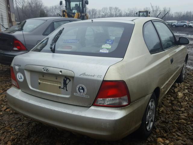 KMHCG35C82U169929 - 2002 HYUNDAI ACCENT GS GOLD photo 4