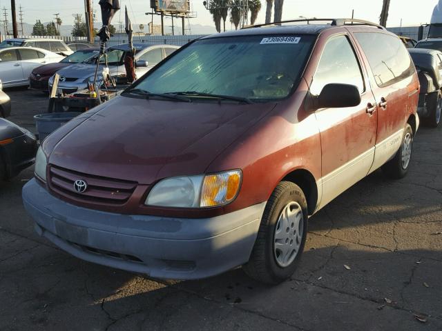 4T3ZF19C03U511281 - 2003 TOYOTA SIENNA CE RED photo 2