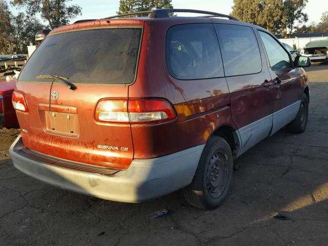 4T3ZF19C03U511281 - 2003 TOYOTA SIENNA CE RED photo 4