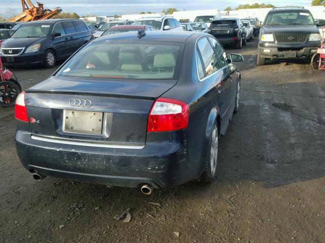 WAUPL68E14A063453 - 2004 AUDI S4 BLUE photo 4