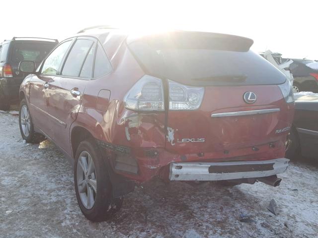 JTJGW31U182006581 - 2008 LEXUS RX 400H RED photo 3