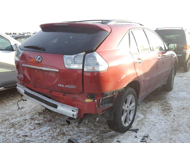 JTJGW31U182006581 - 2008 LEXUS RX 400H RED photo 4