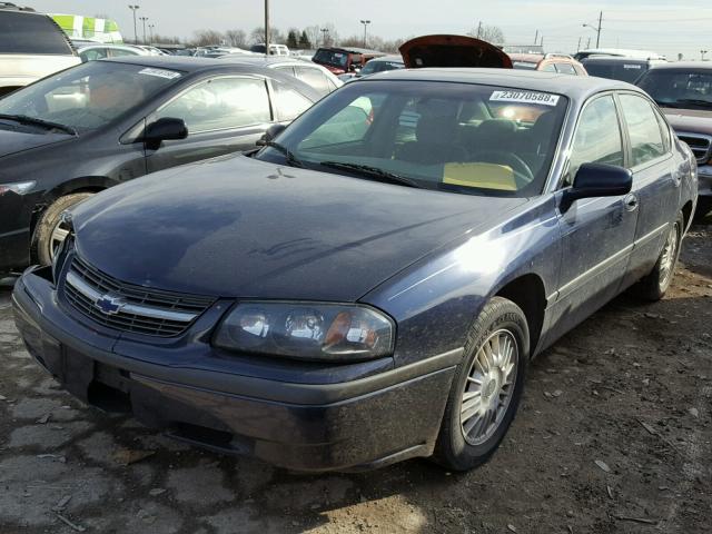 2G1WF55E429176304 - 2002 CHEVROLET IMPALA BLUE photo 2