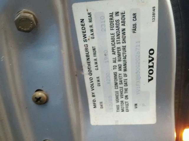 YV1FX8850G2026711 - 1986 VOLVO 740 GLE ვერცხლისფერი ფოტო 10