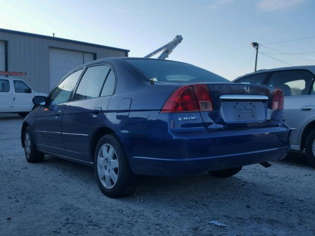 2HGES26782H524917 - 2002 HONDA CIVIC EX BLUE photo 3