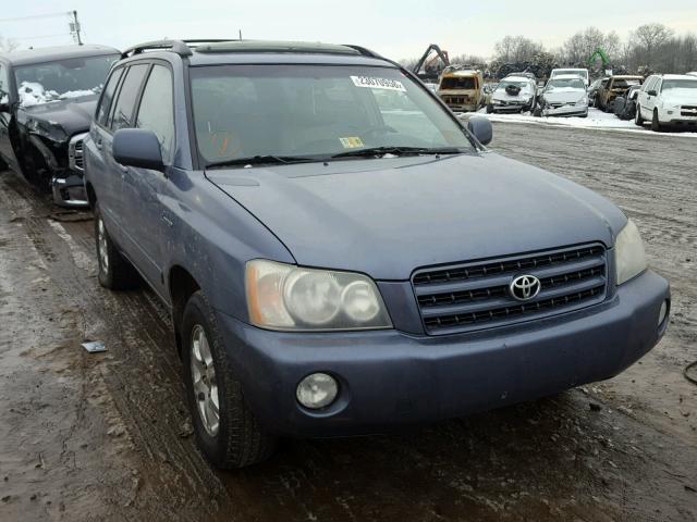 JTEGF21A220059145 - 2002 TOYOTA HIGHLANDER BLUE photo 1