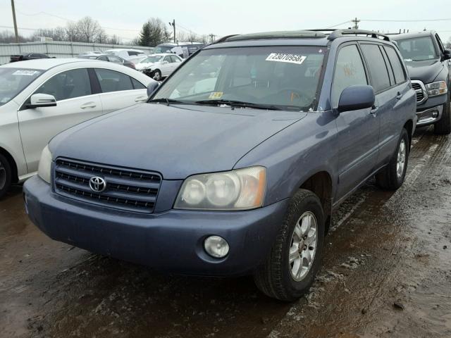 JTEGF21A220059145 - 2002 TOYOTA HIGHLANDER BLUE photo 2