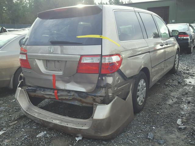 5FNRL382X7B073135 - 2007 HONDA ODYSSEY LX GOLD photo 4