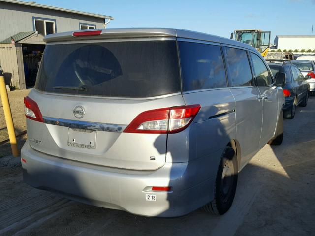 JN8AE2KP6C9049803 - 2012 NISSAN QUEST S SILVER photo 4