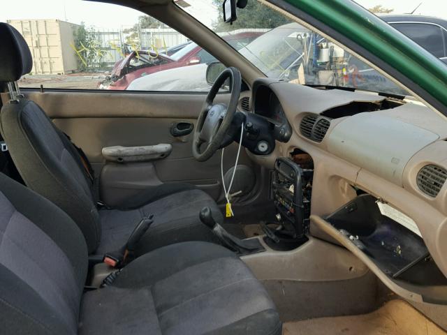 KMHVD14N5WU371903 - 1998 HYUNDAI ACCENT L GREEN photo 5