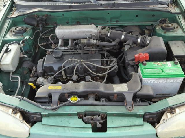 KMHVD14N5WU371903 - 1998 HYUNDAI ACCENT L GREEN photo 7