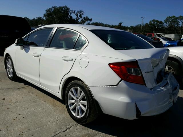 19XFB2F88CE078468 - 2012 HONDA CIVIC EX WHITE photo 3