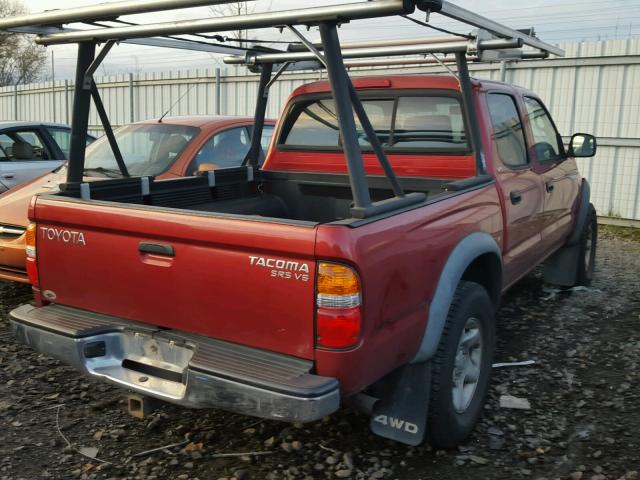 5TEHN72N01Z832901 - 2001 TOYOTA TACOMA DOU RED photo 4